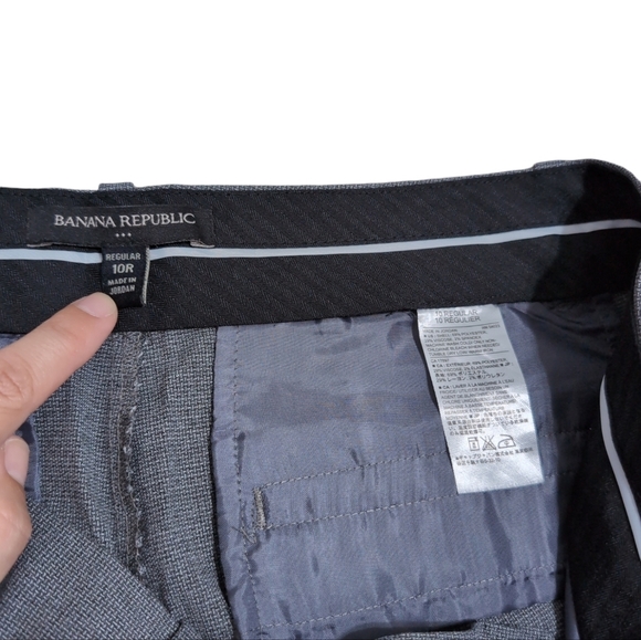 Banana Republic Factory Cropped Roll Cuffed Gray Slacks Pants Women's size 10R - Picture 2 of 5